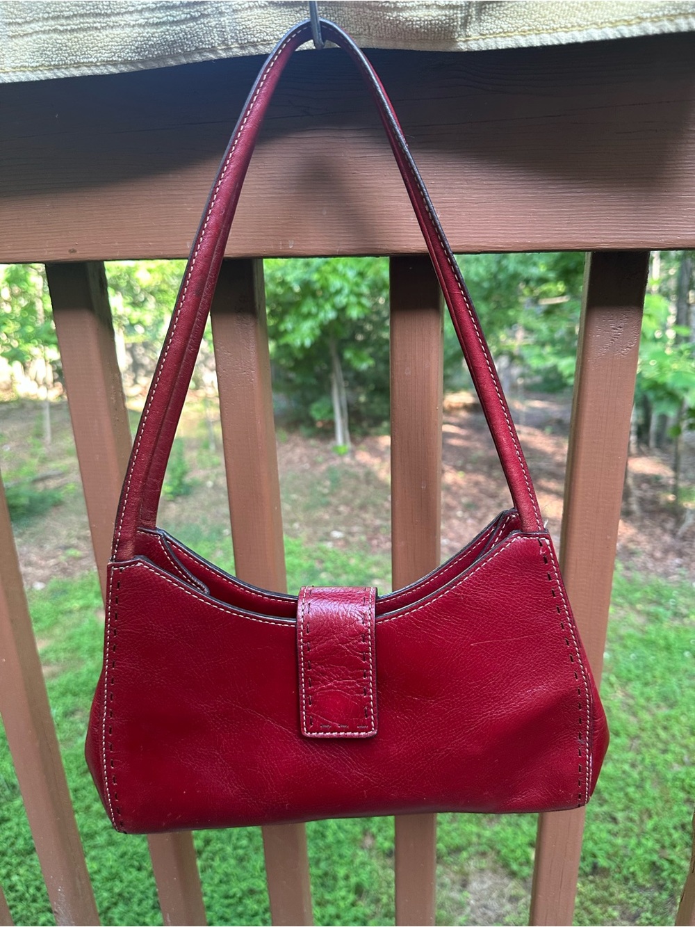 Fossil red leather purse